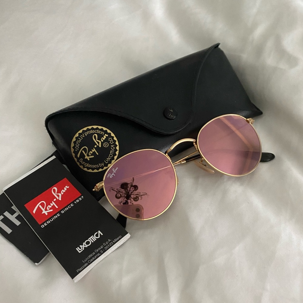 Circle pink reflective raybans